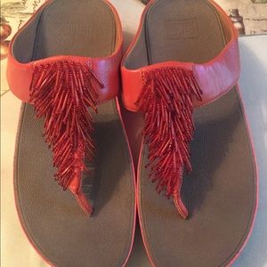 Fit flops with bling fringe